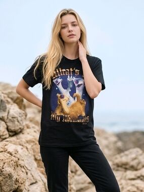 Ice Age Sid the Sloth "What's Up" Black Graphic Tee XL